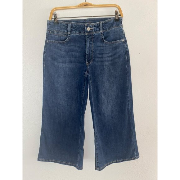 NYDJ Cool Embrace Wide Leg Denim Cropped Serendipity Jeans Size 8P - Picture 1 of 9